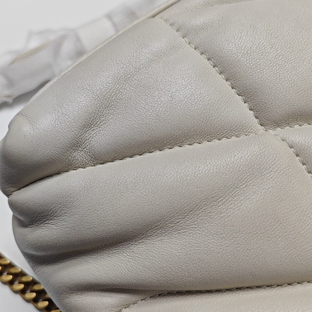 PUFFER Small Quilted Lambskin White