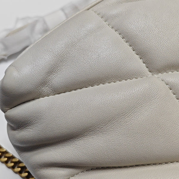 PUFFER Small Quilted Lambskin White