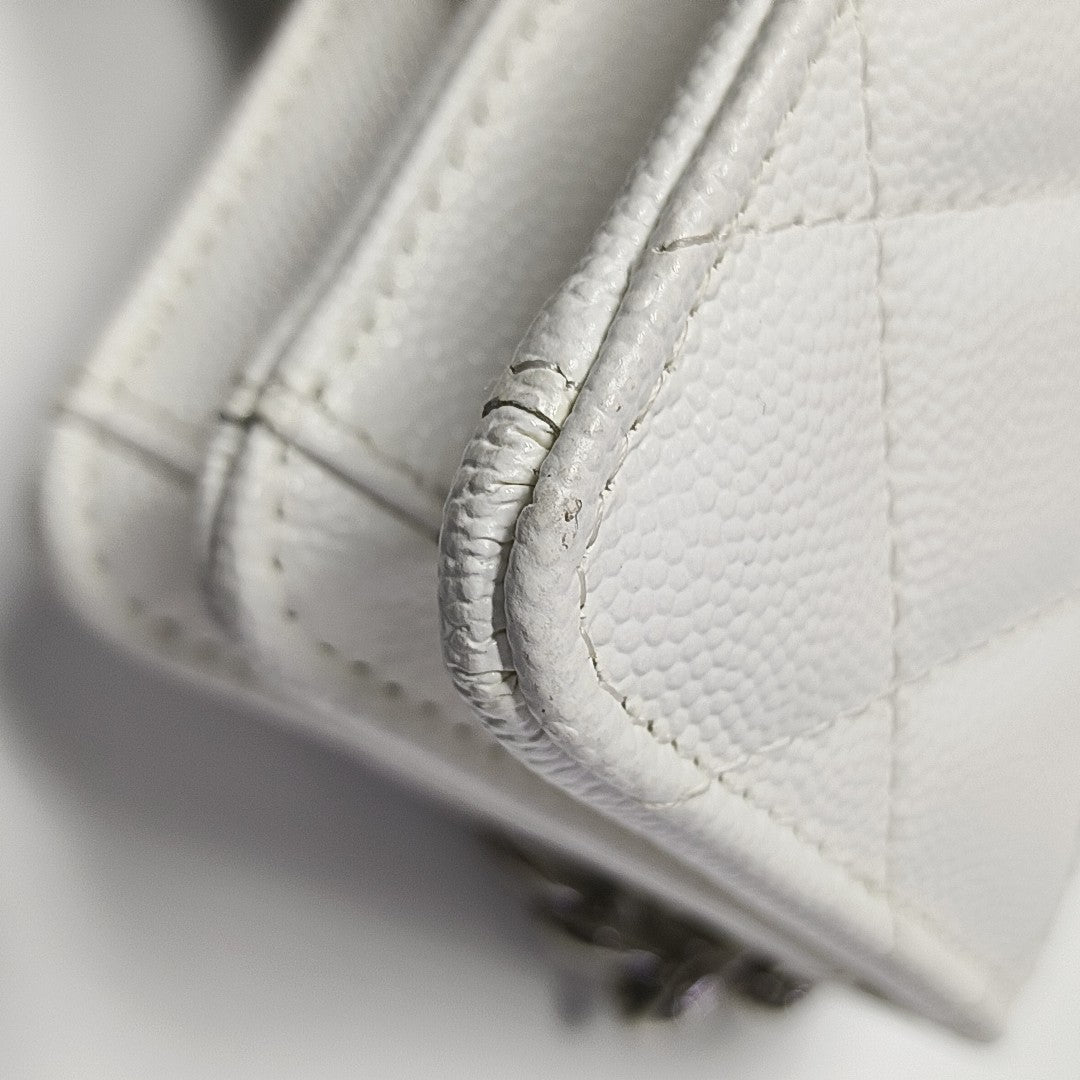 Quilted Grained Calfskin White