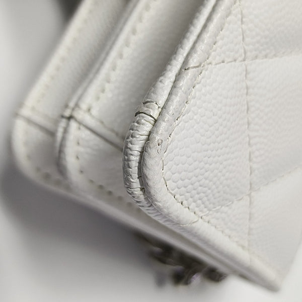 Quilted Grained Calfskin White