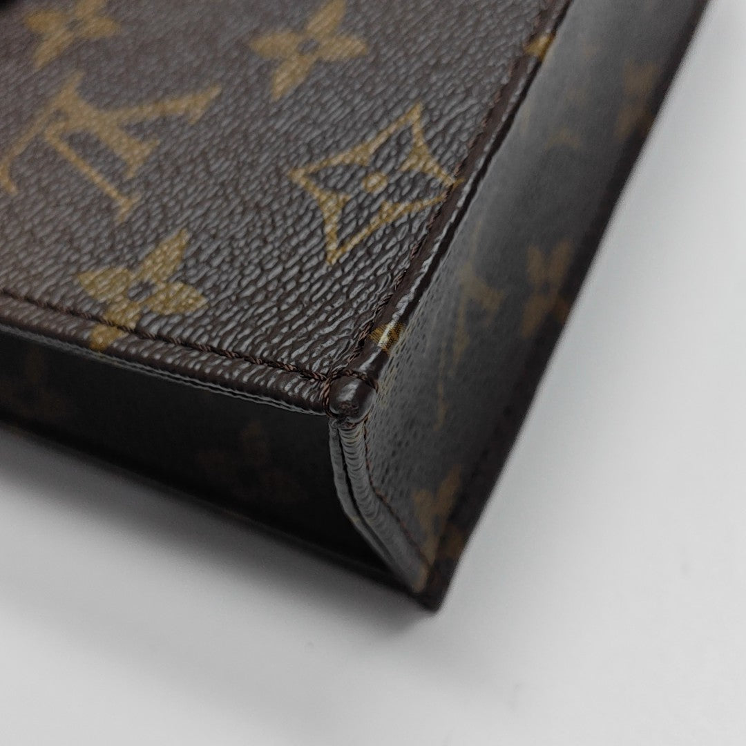 SAC PLAT Mini Monogram Coated Canvas Brown