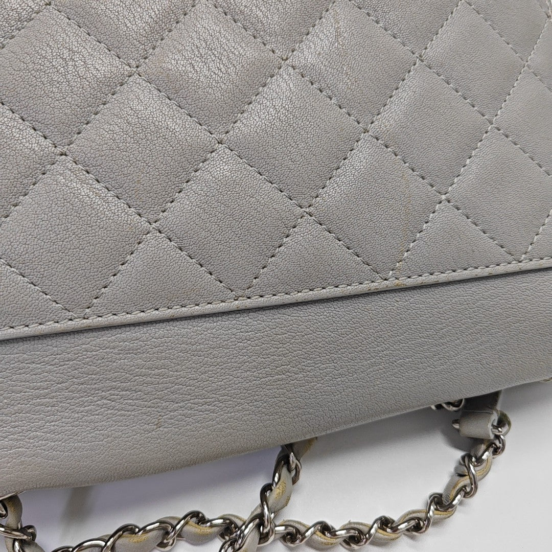 CC BOX Quilted Lambskin Gray