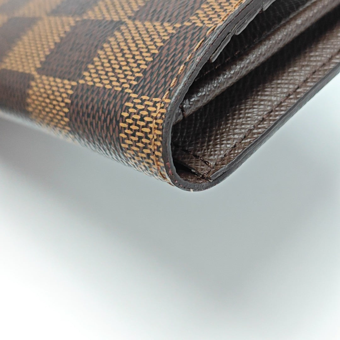 Damier Ebene Coated Canvas Wallet Brown