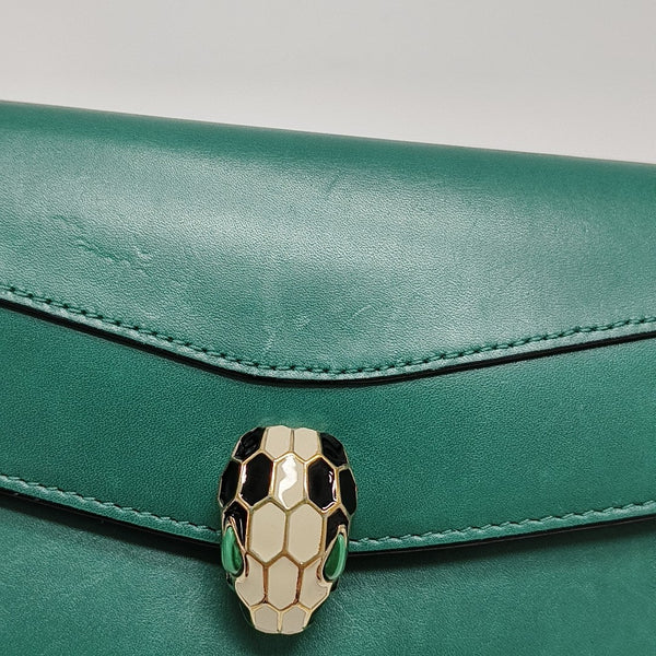 SERPENTI FOREVER Calfskin Green Wallet