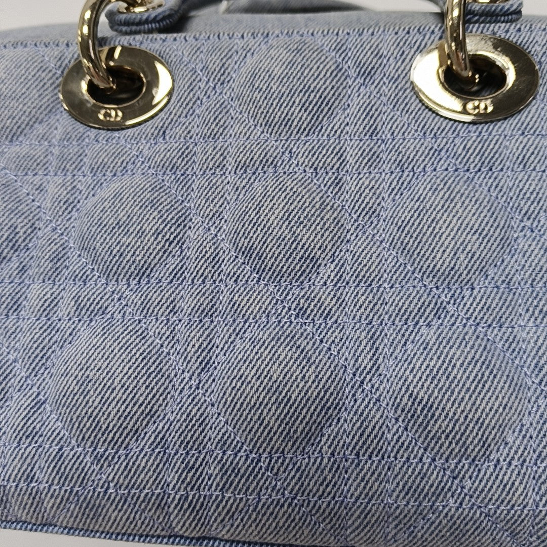 Lady D-Joy mediana Cannage azul denim