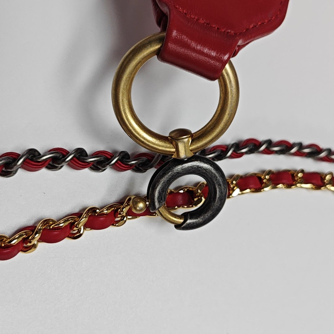 GABRIELLE Medium Quilted Calfskin Red
