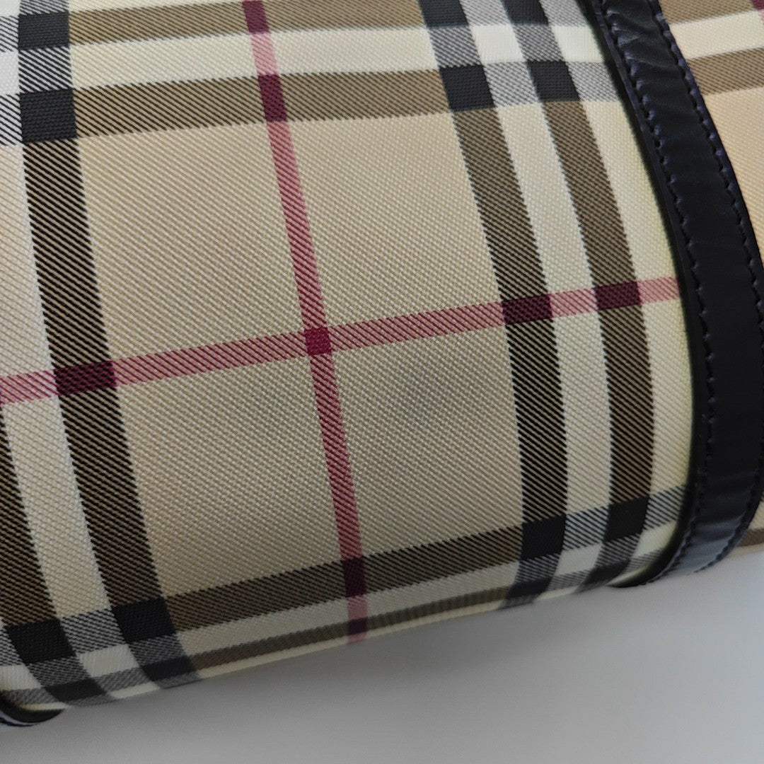 Coated Canvas Top Handle Bag Beige