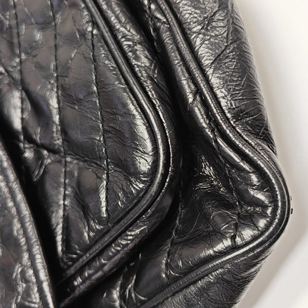 NIKI Large Chevron Calfskin Black