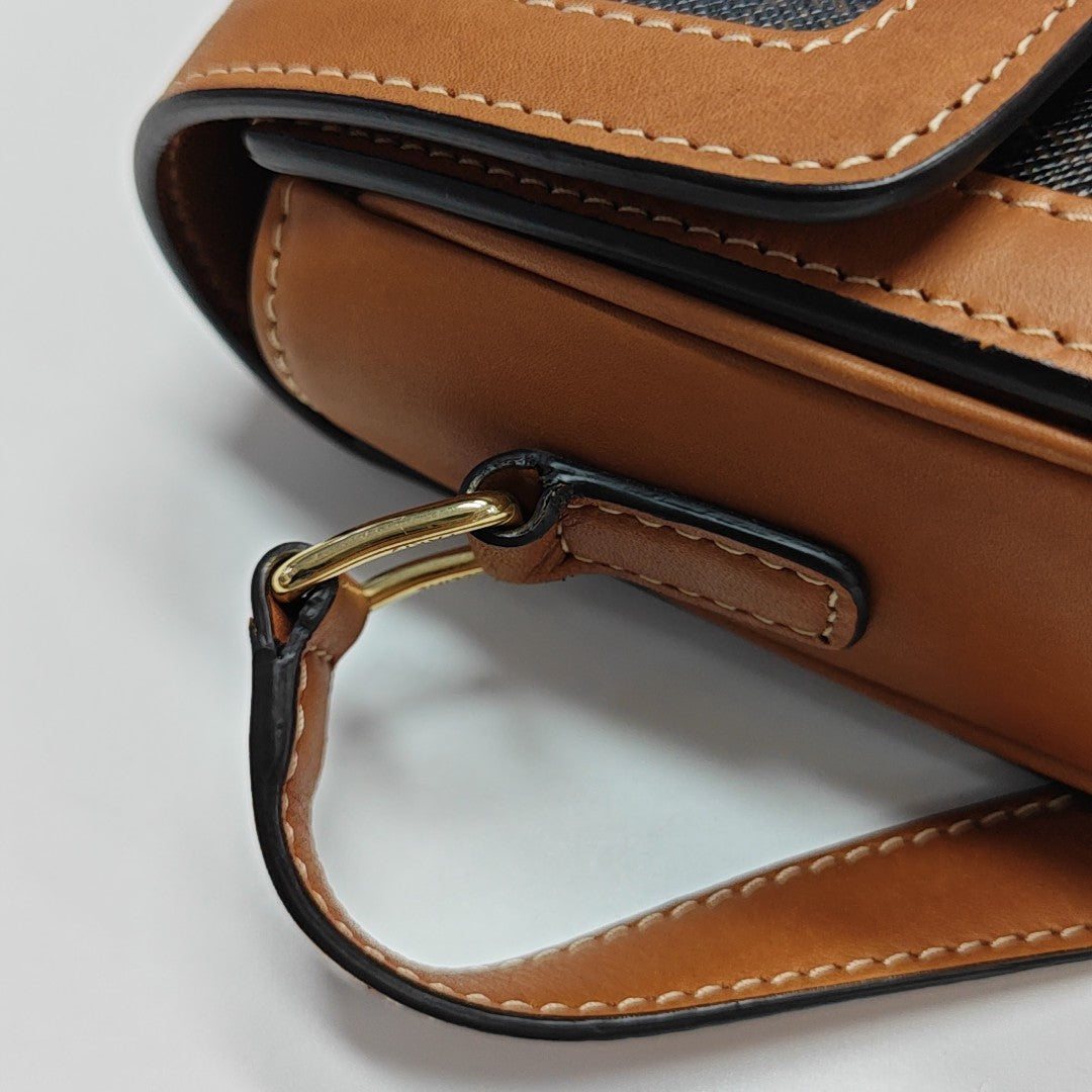 TRIOMPHE Small Coated Canvas Brown