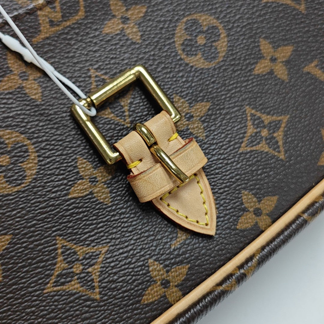 SOLOGNE PM Monogram Coated Canvas Brown