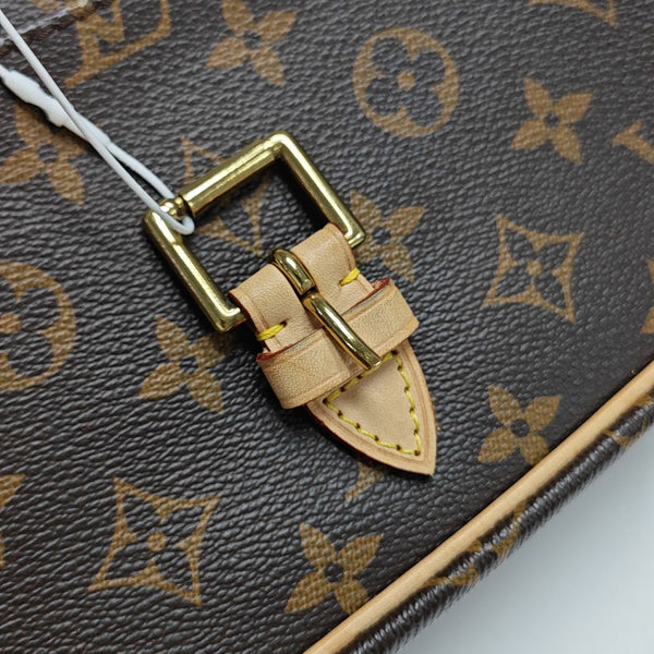 SOLOGNE PM Monogram Coated Canvas Brown
