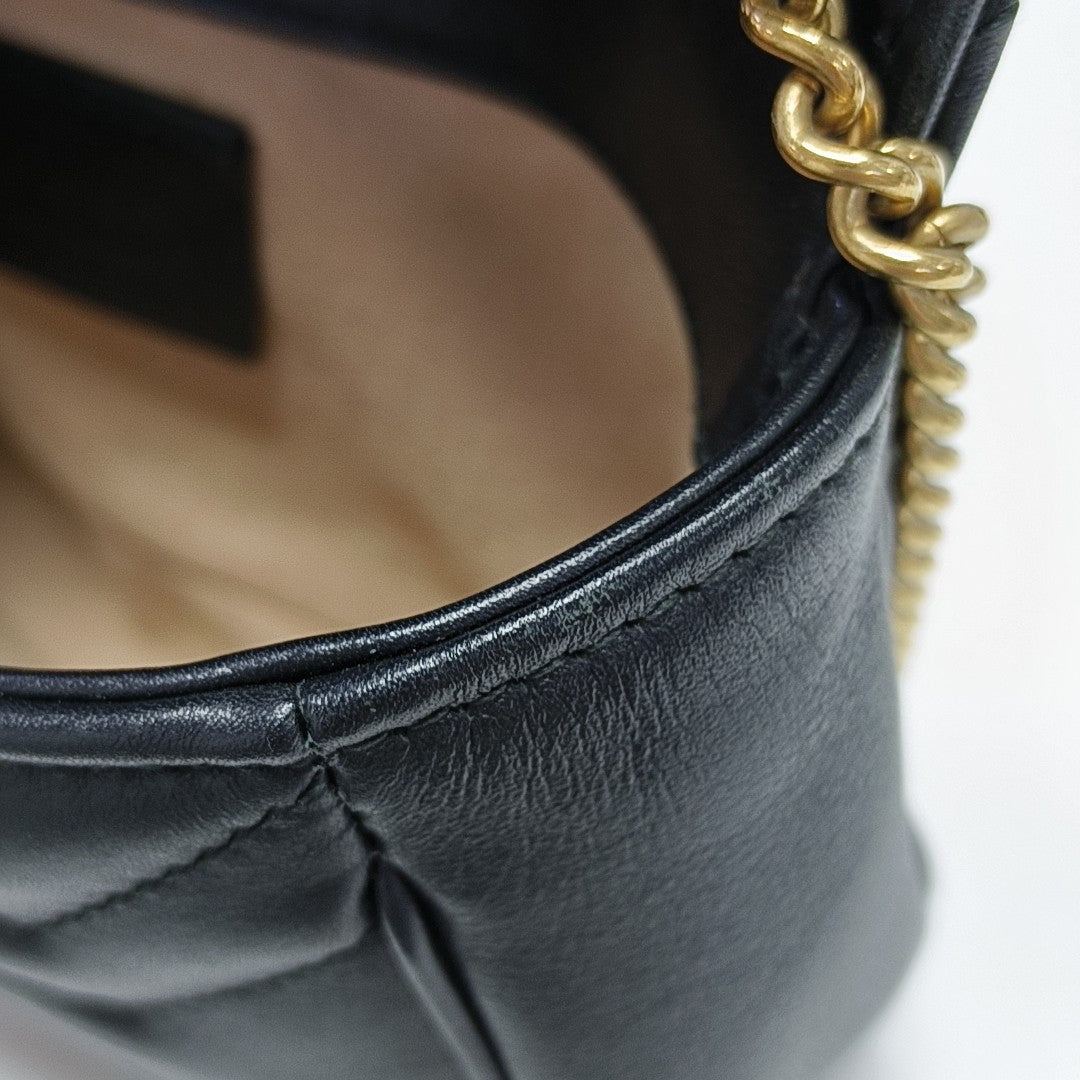 GG Marmont Mini Quilted Calfskin Black