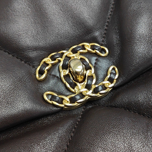 CHANEL 19 Maxi Quilted Calfskin Brown