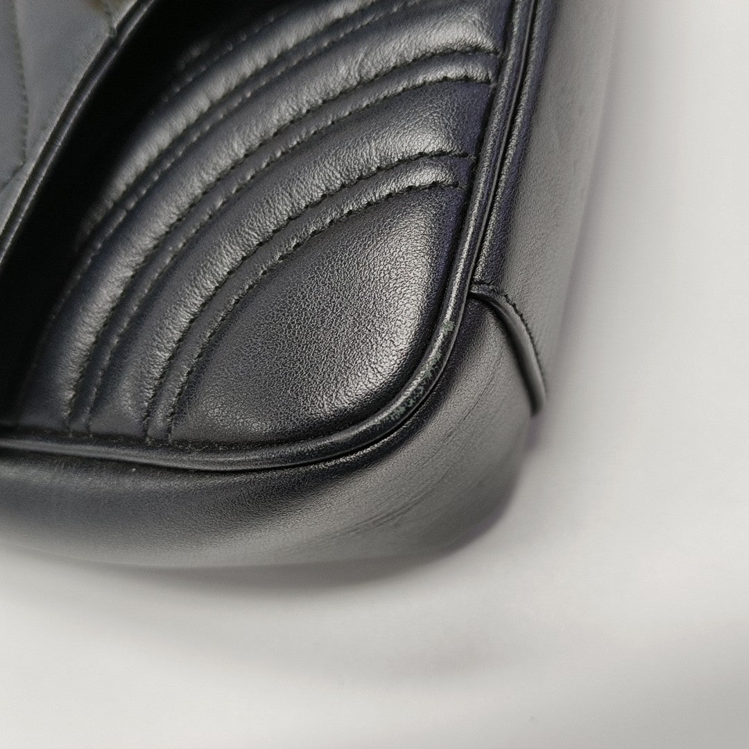 GG Marmont Small Quilted Calfskin Black