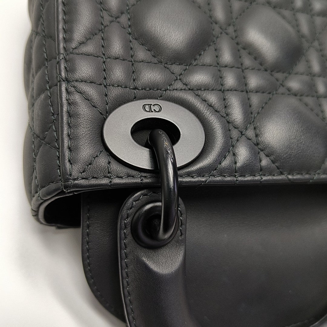 Lady Dior Mini Cannage Calfskin Black