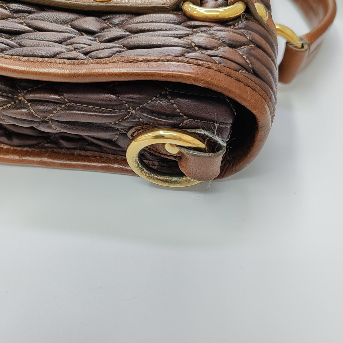 Crystal Quilted Lambskin Brown
