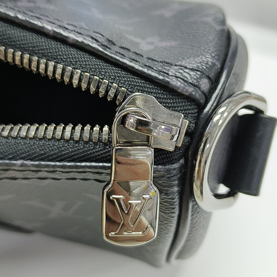 KEEPALL 25 Monogram Coated Canvas Black