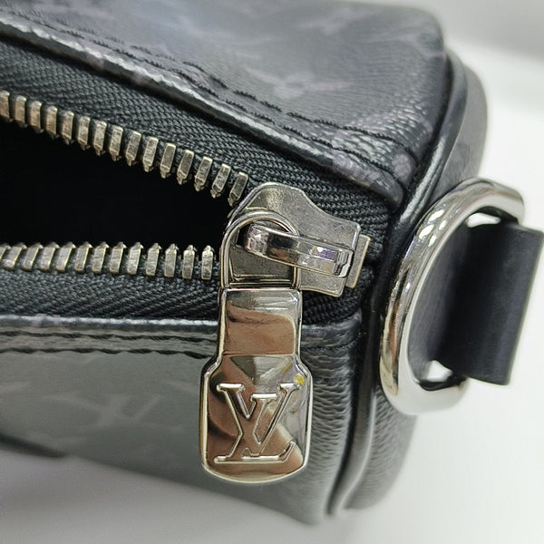 KEEPALL 25 Monogram Coated Canvas Black