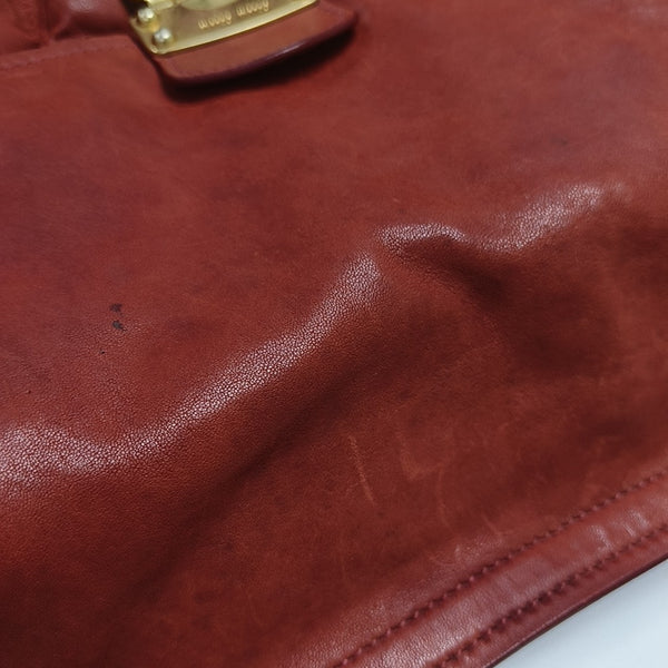 Miu Coffer Quilted Lambskin Red