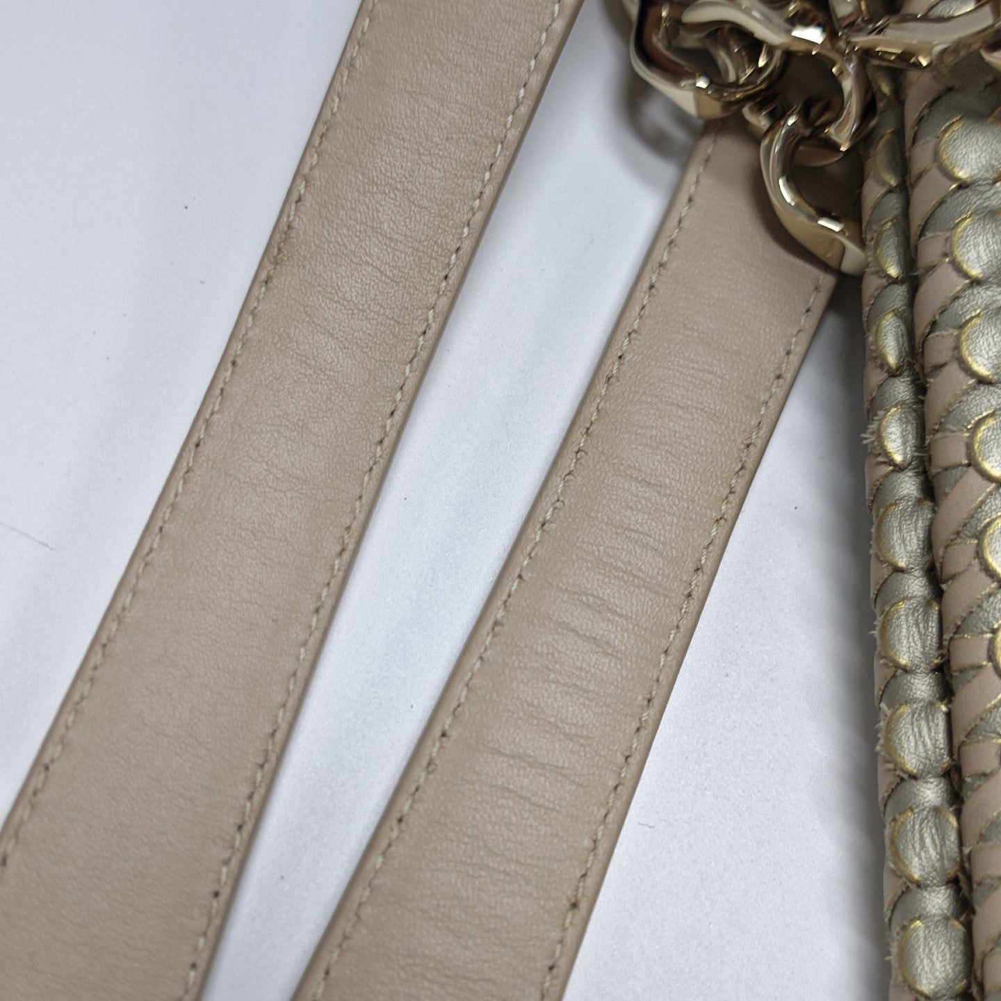 Calfskin Shoulder Bag Beige