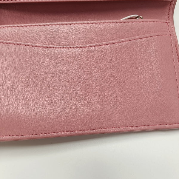 Quilted Lambskin Wallet Pink