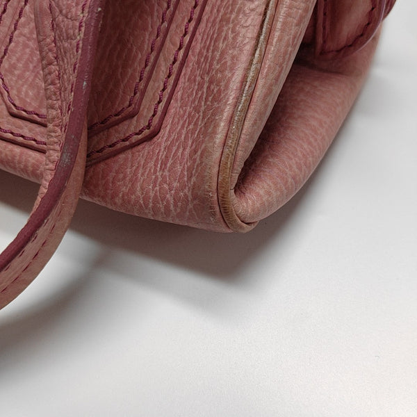 Leather Top Handle Bag Pink