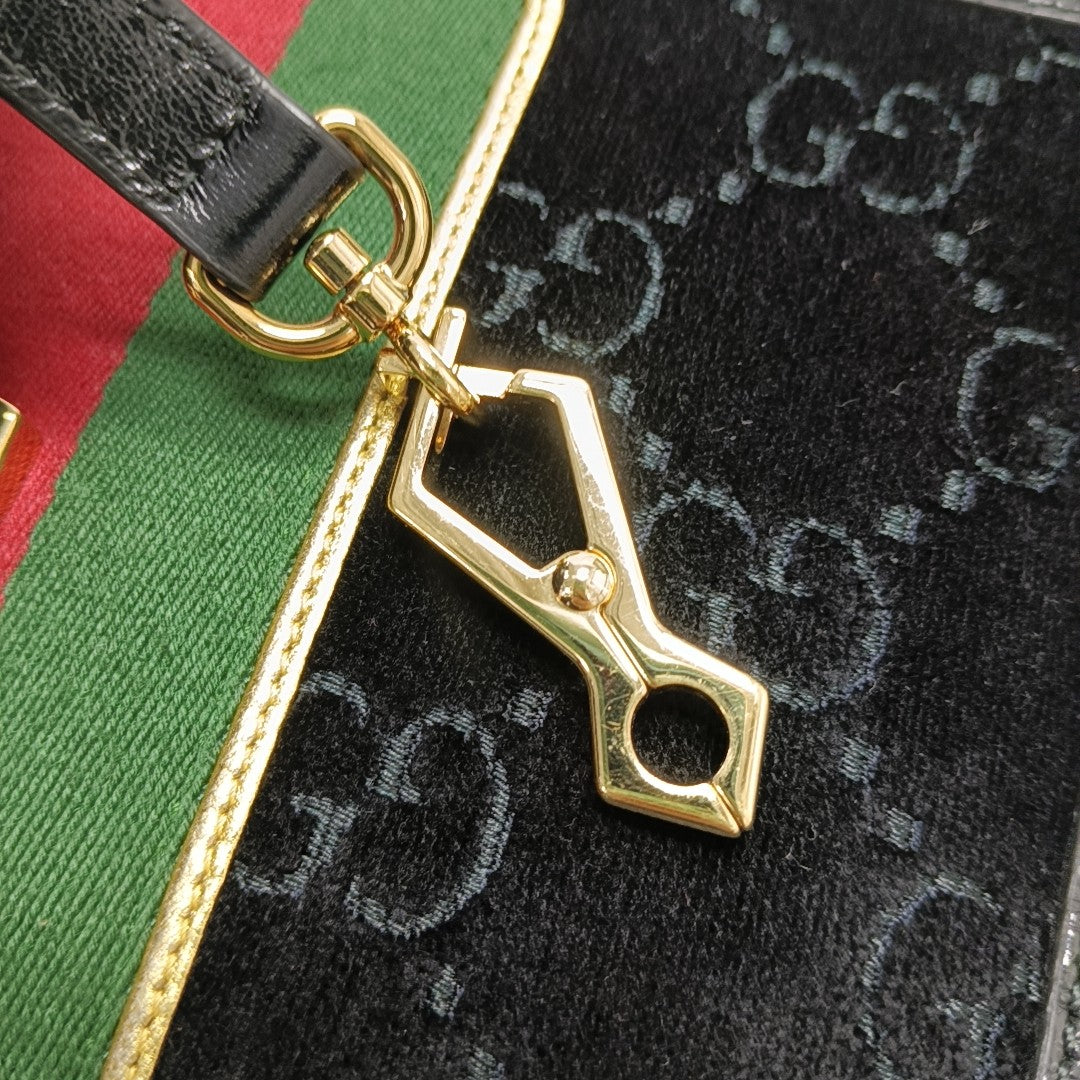 Sylvie Small Monogram Velvet Black