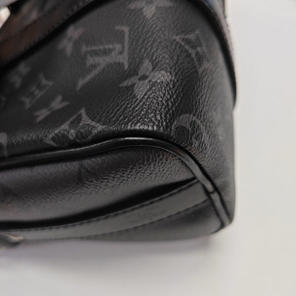 KEEPALL 25 Monogram Coated Canvas Black