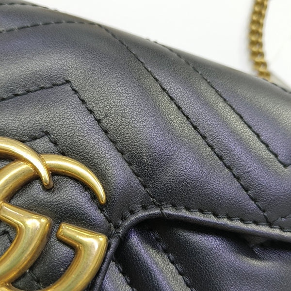 GG Marmont Mini Quilted Calfskin Black
