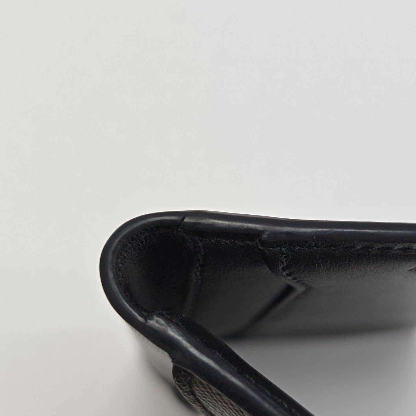 Coated Canvas Card Holder Brown