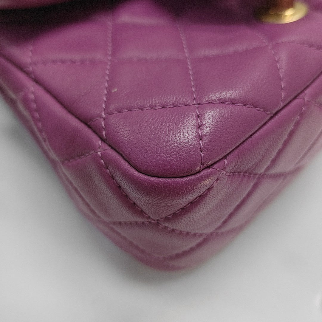 CLASSIC FLAP Mini Quilted Lambskin Purple