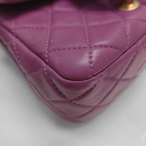 CLASSIC FLAP Mini Quilted Lambskin Purple