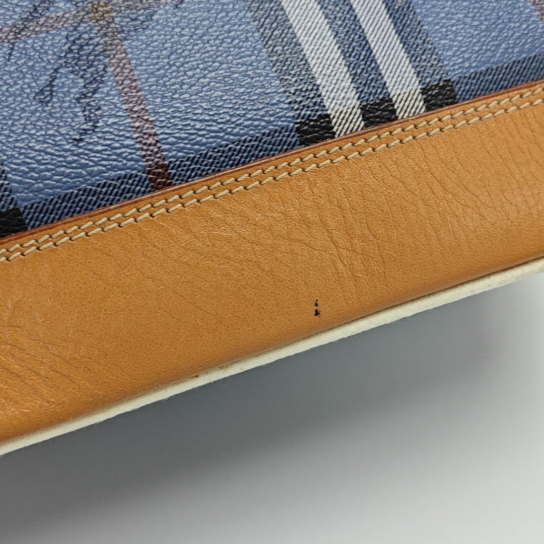 Coated Canvas Shoulder Bag Blue