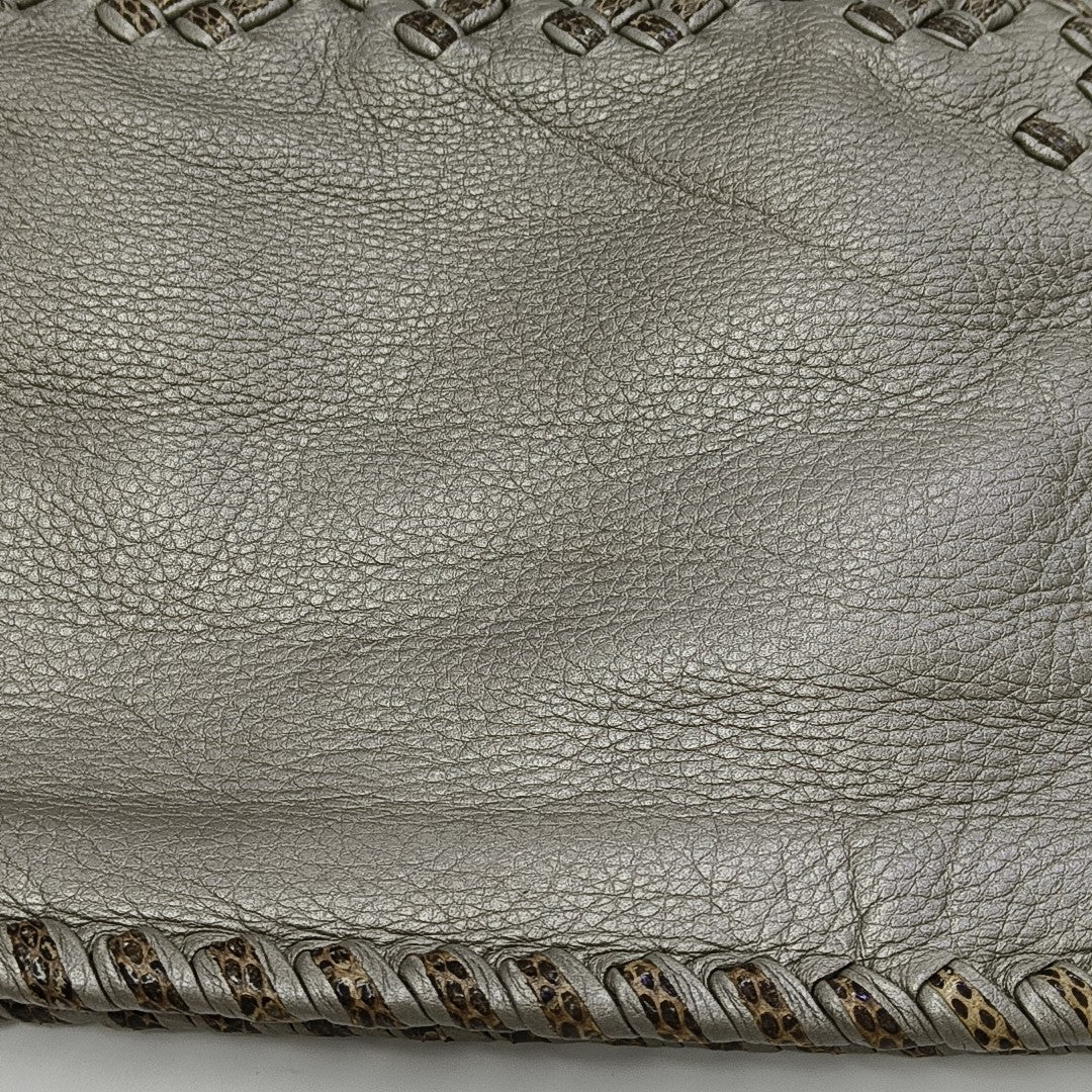 Calfskin Clutch Silver