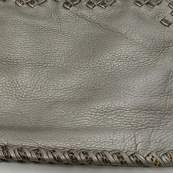 Calfskin Clutch Silver