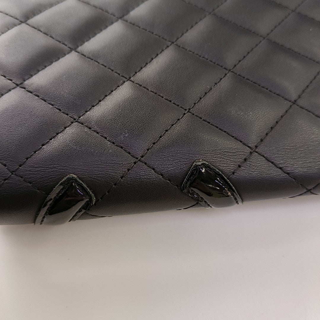 CAMBON Quilted Calfskin Black Wallet