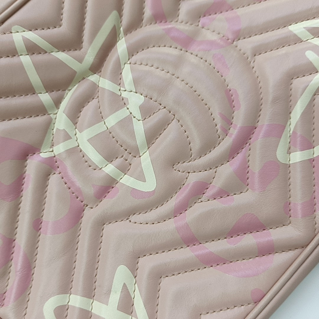 GG Marmont Medium Quilted Calfskin Pink