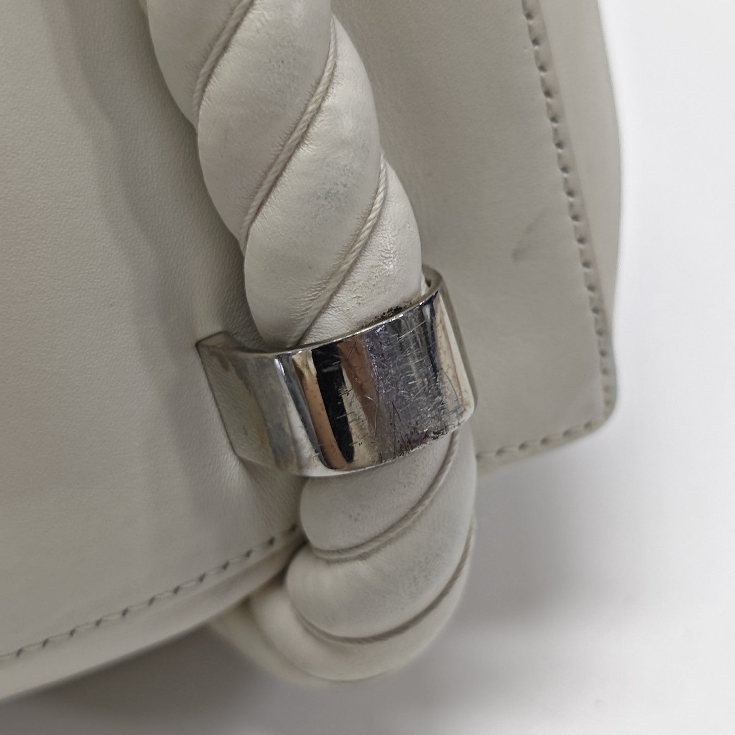 Calfskin Top Handle Bag White