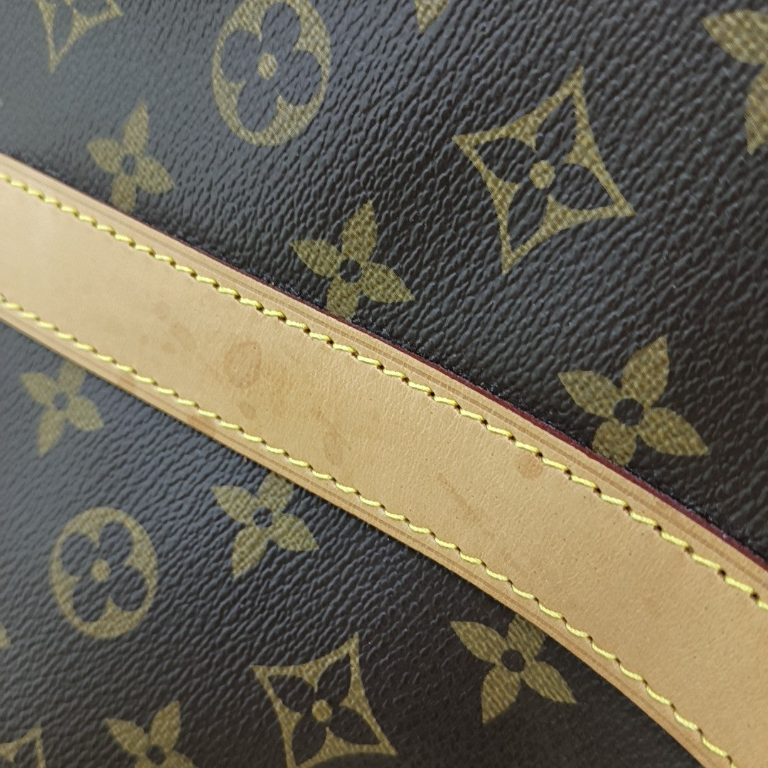 KEEPALL 60 Monogram Coated Canvas Brown