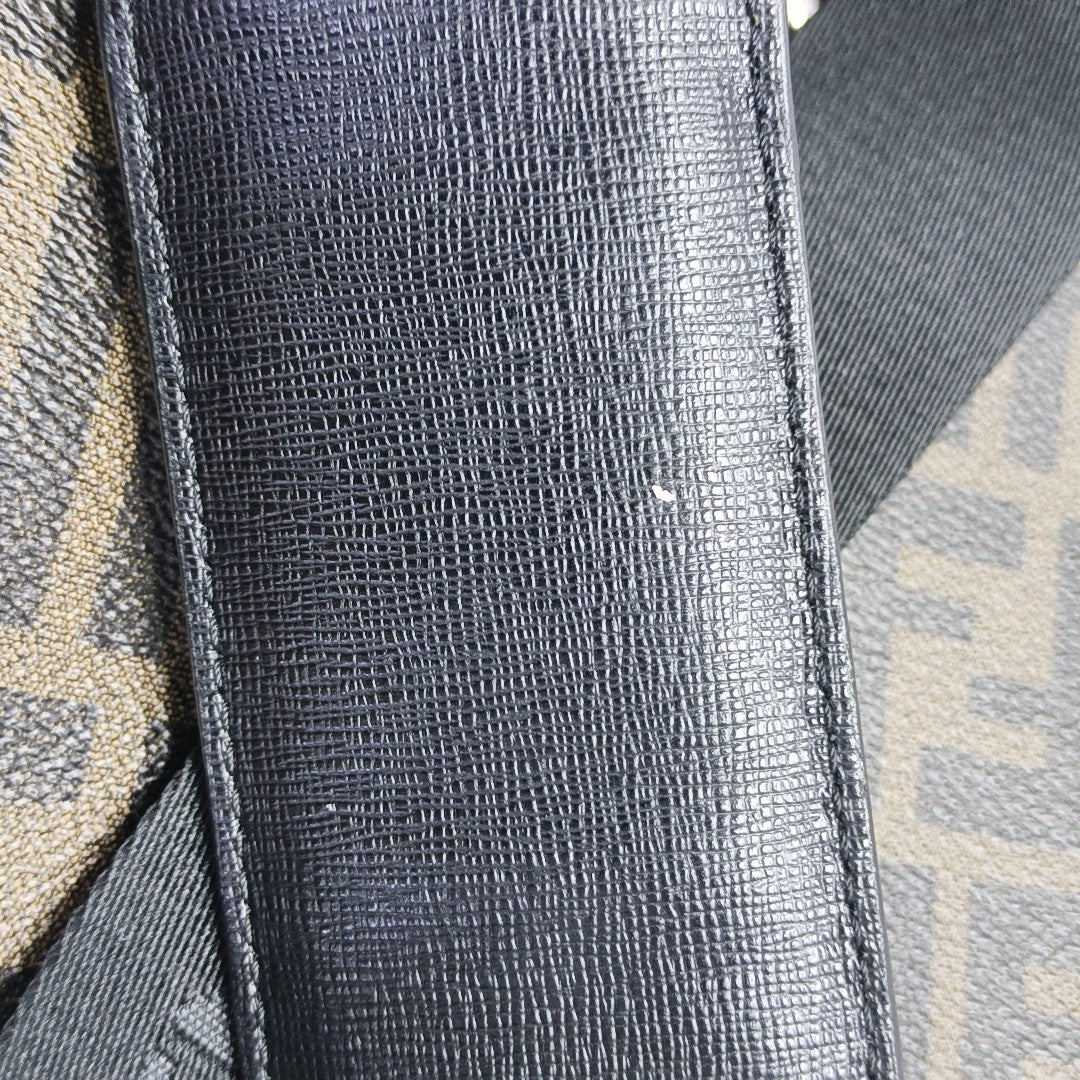 Coated Canvas Shoulder Bag Brown