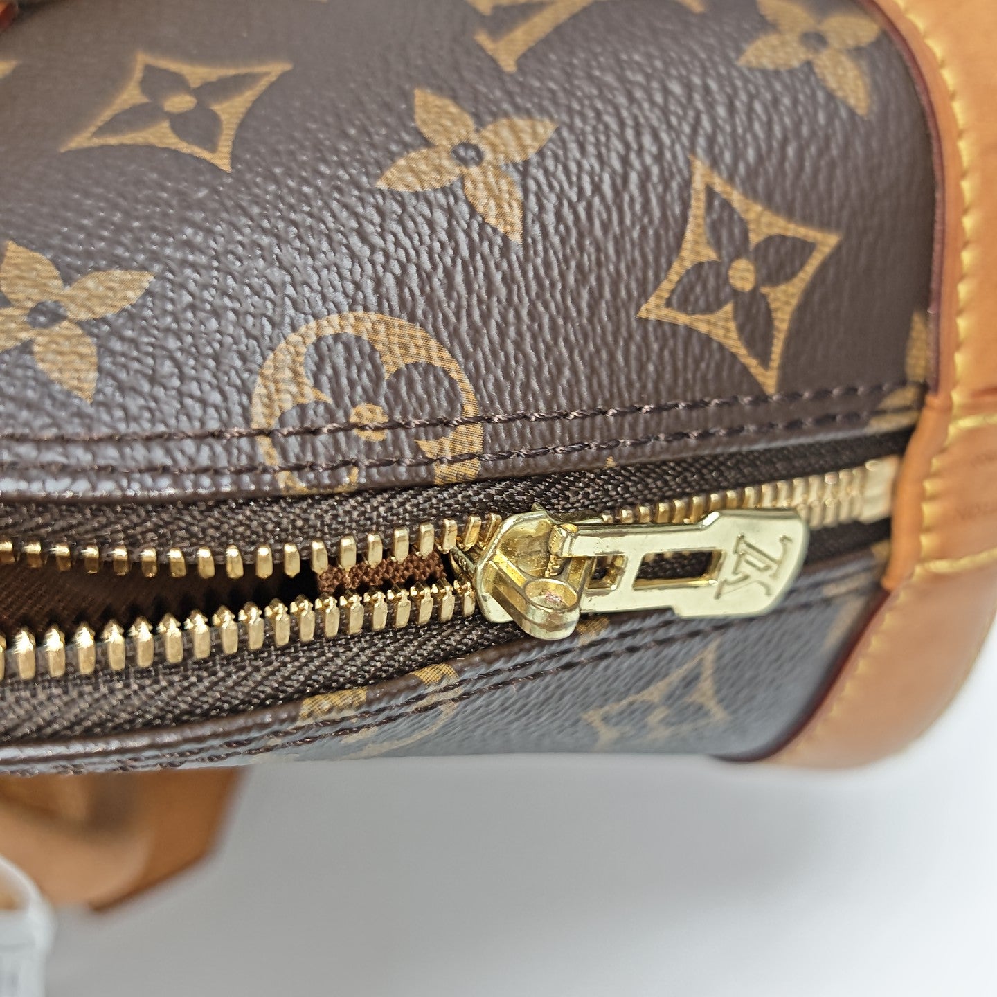 ALMA BB Monogram Coated Canvas Brown