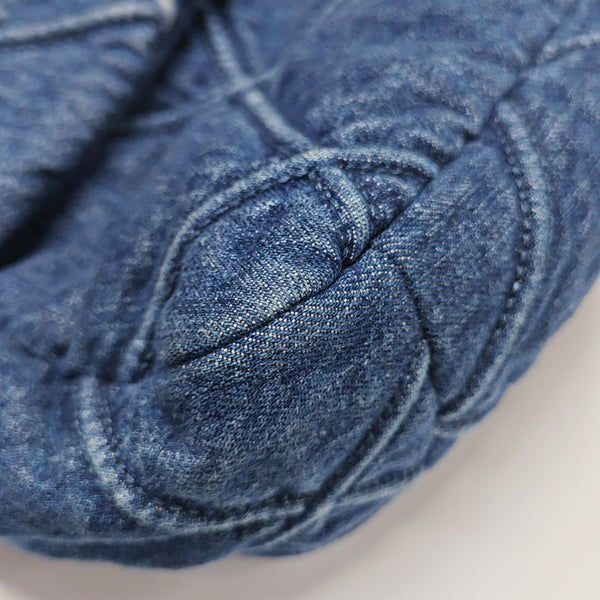 CHANEL 19 Large Quilted Denim Blue