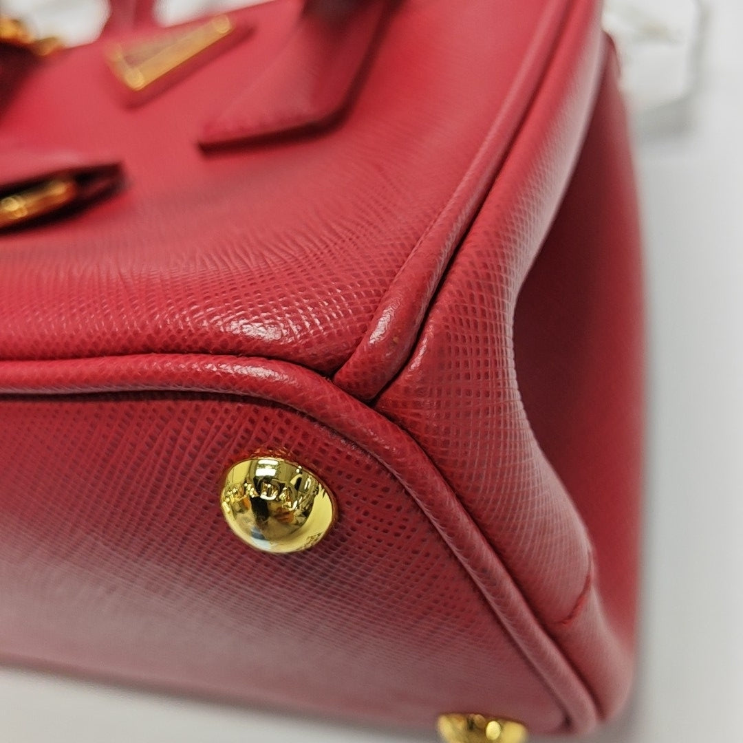 Galleria Super Mini Saffiano Calfskin Red