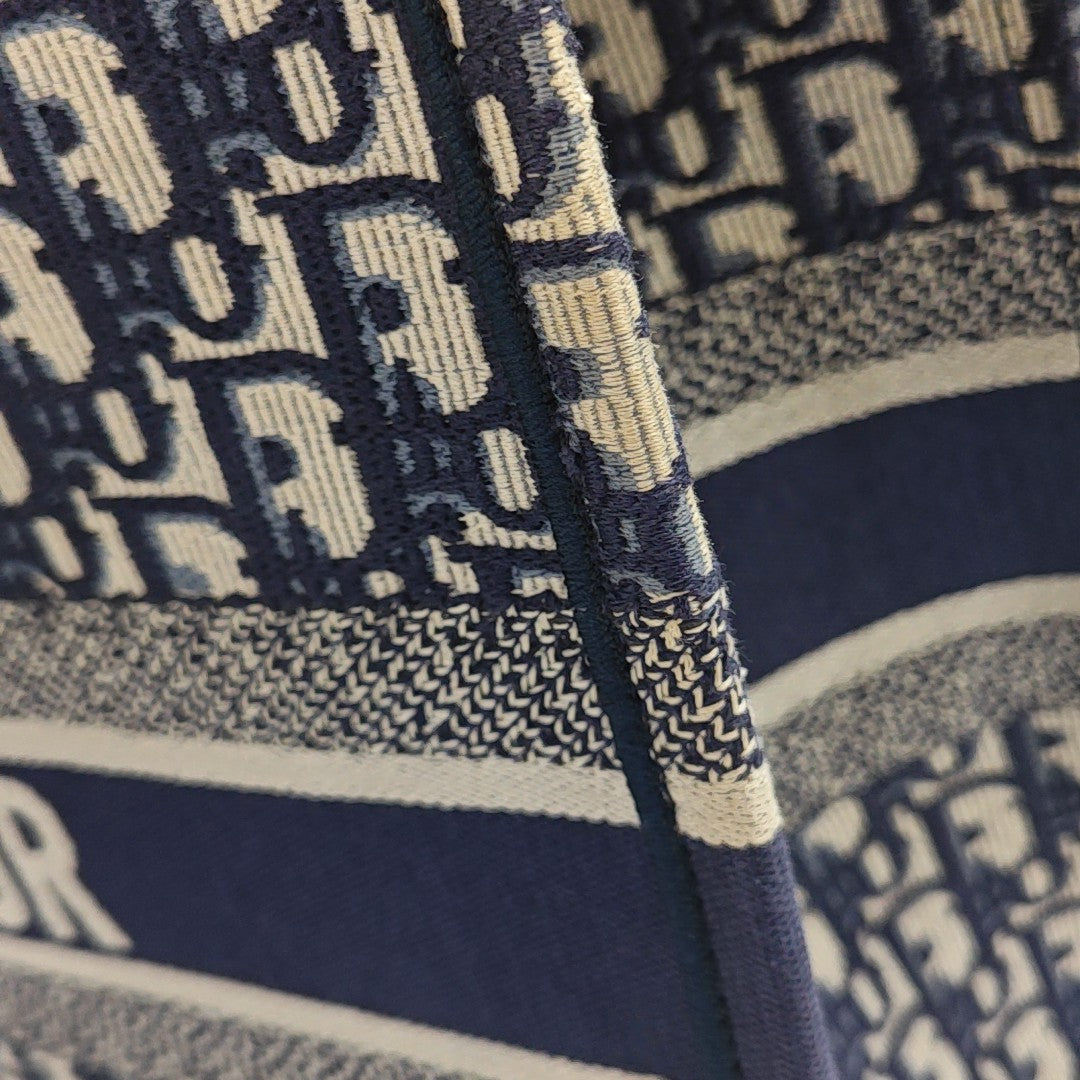 Book Tote Large Oblique Canvas Blue