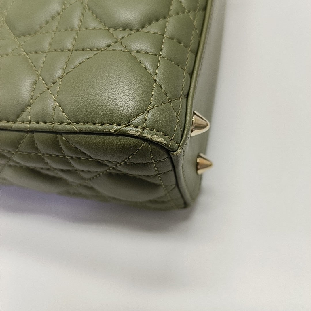 Lady Dior Small Cannage Lambskin Green