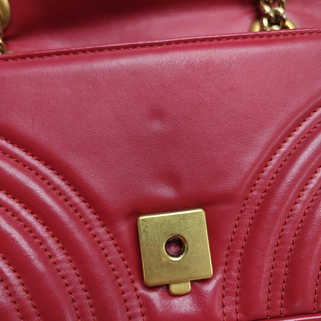 GG Marmont Small Quilted Calfskin Red