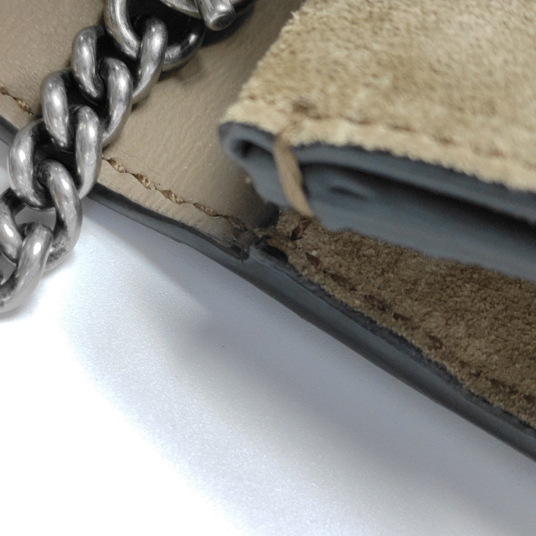 Dionysus Super Mini Monogram Coated Canvas Beige