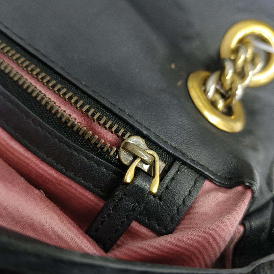 GG Marmont Medium Quilted Velvet Black