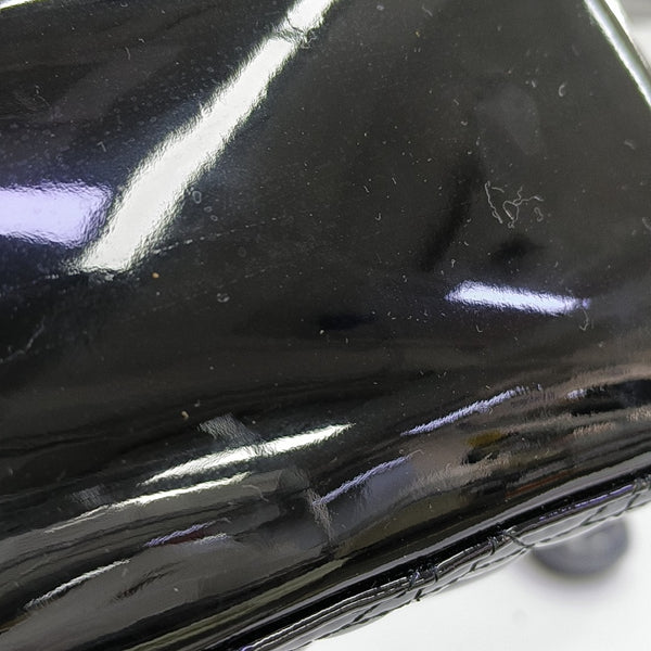 Lady Dior Large Cannage Patent Leather Black