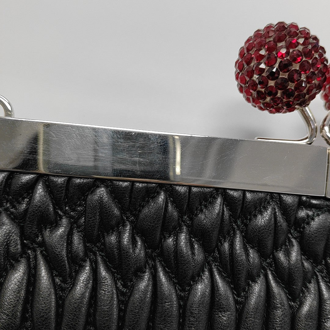 Miu Belle Quilted Lambskin Black